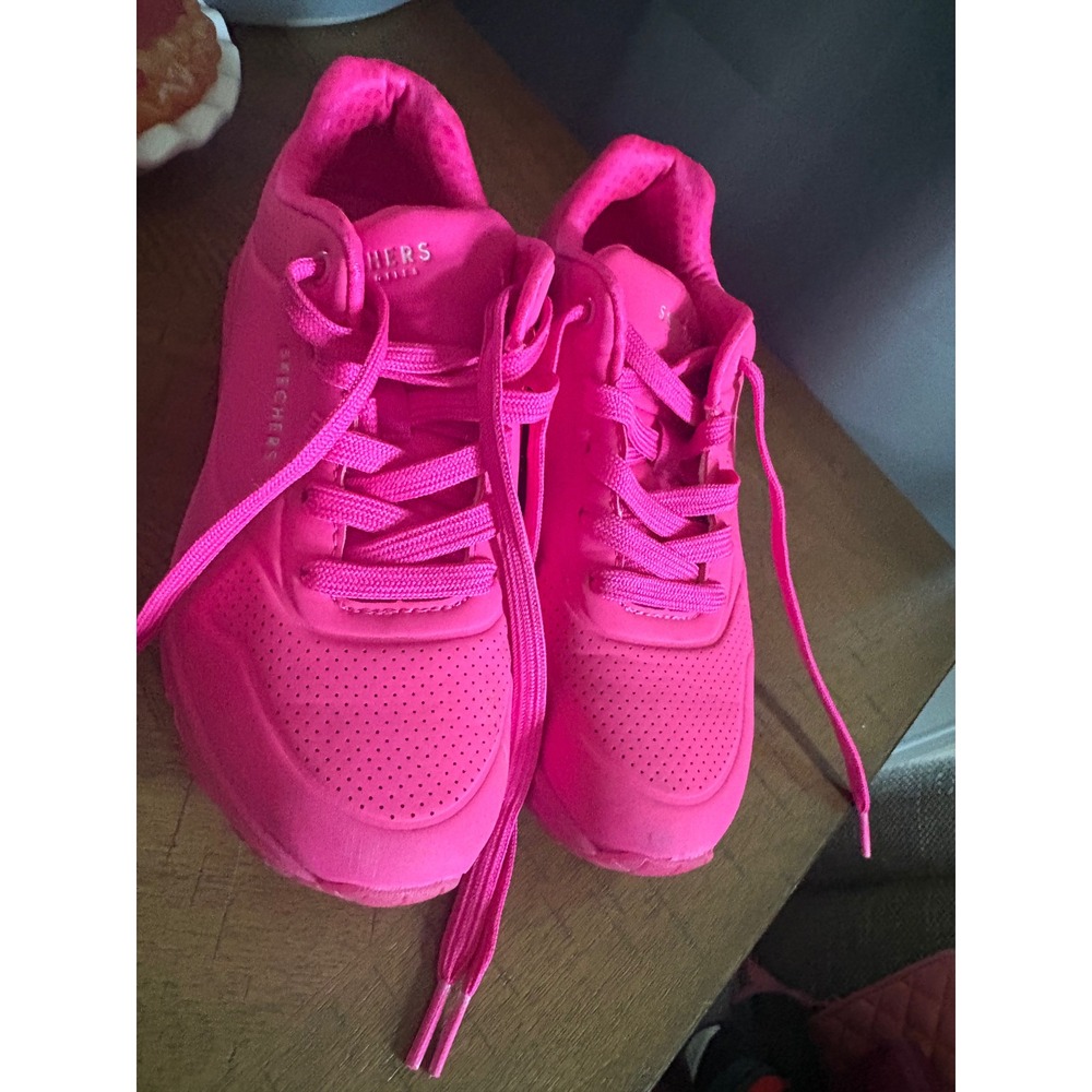 Skechers Uno Night Shades Hot Pink Neon Sneakers 73667 Womens 6